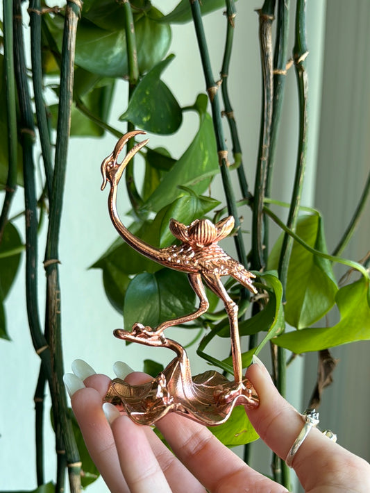 Rose Gold Crane Sphere Stand