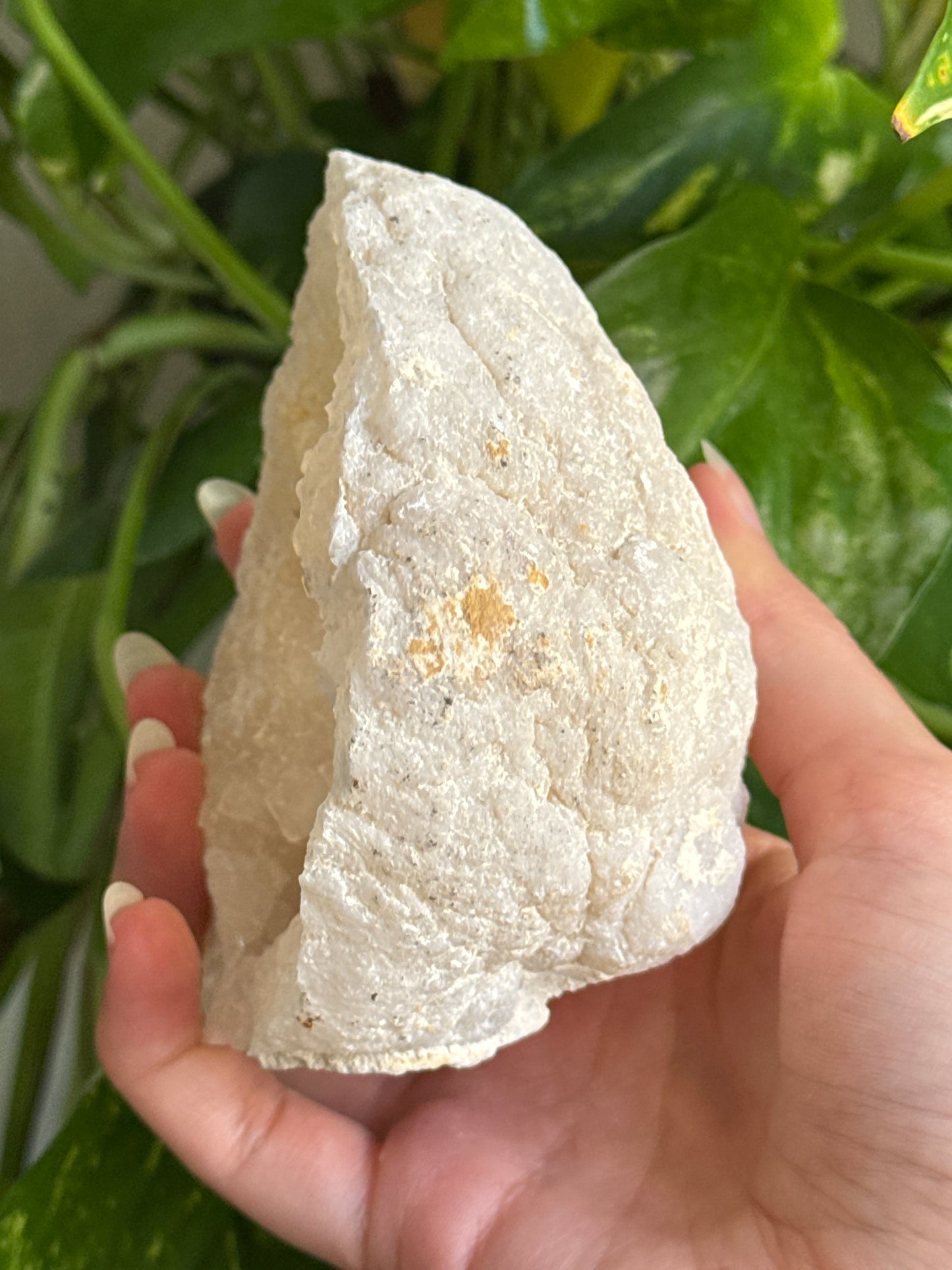 Large Sparkly Quartz Geode Half