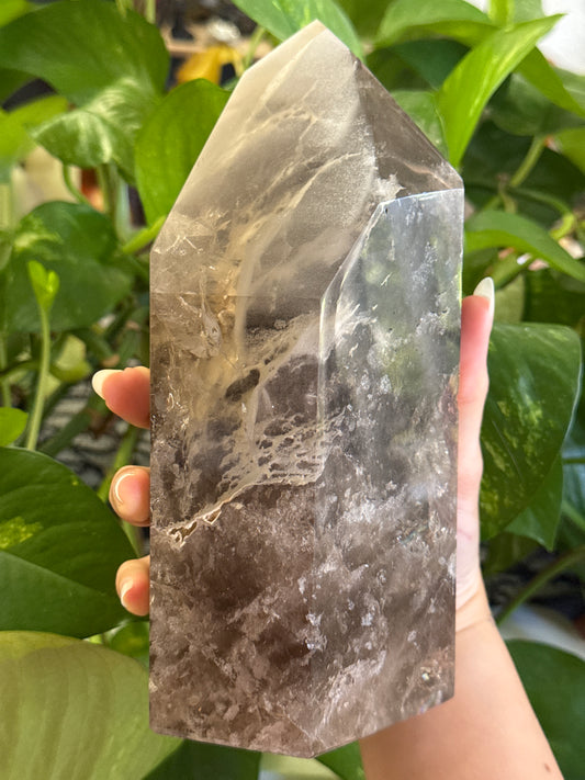 Collectors Statement Smoky Quartz with Garden Quartz Tower 🕸️