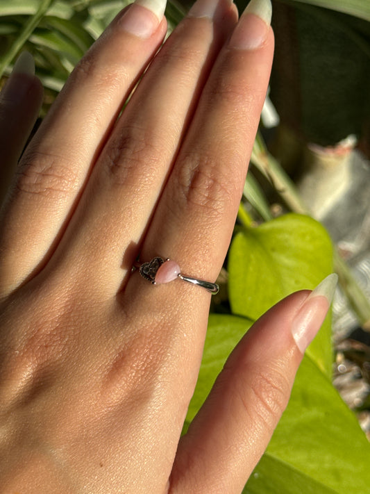 Pink Opal Adjustable Ring