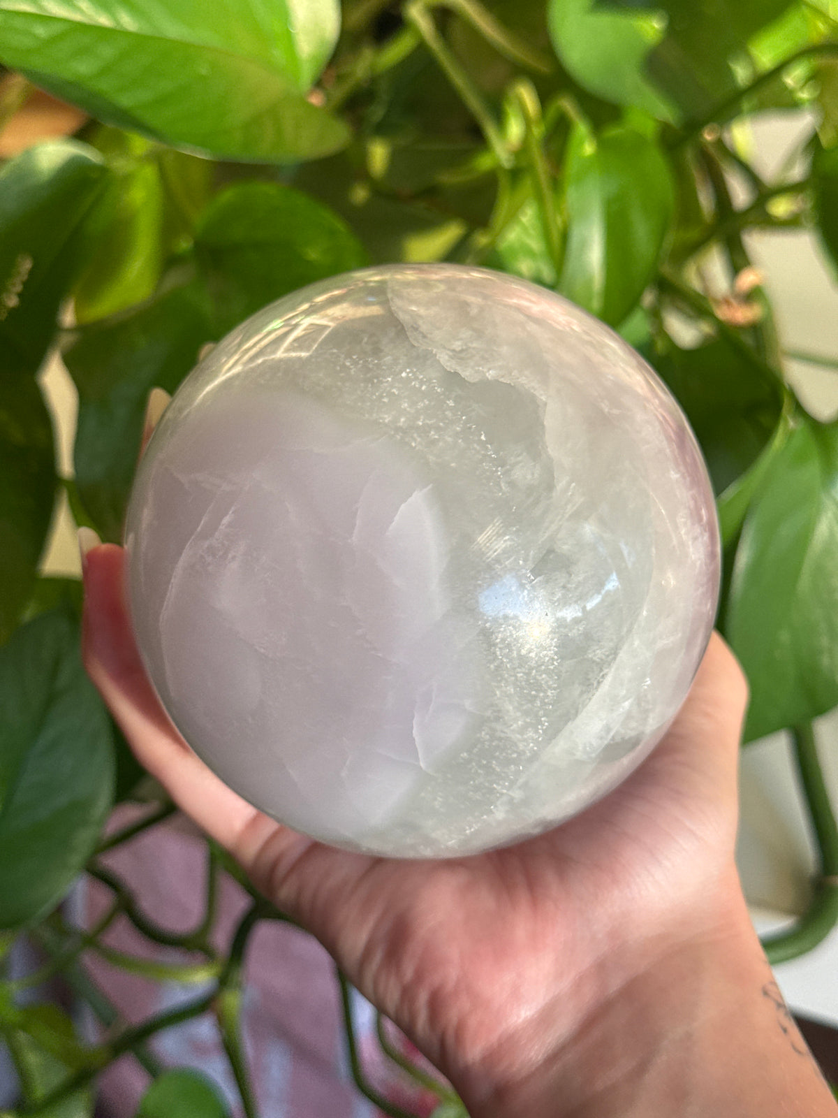Statement Ytrium Fluorite Sphere with Druzy