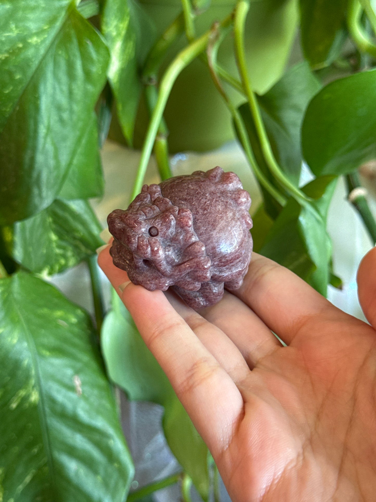 Money Dragon Strawberry Quartz Carving for Attracting Wealth & Abundance
