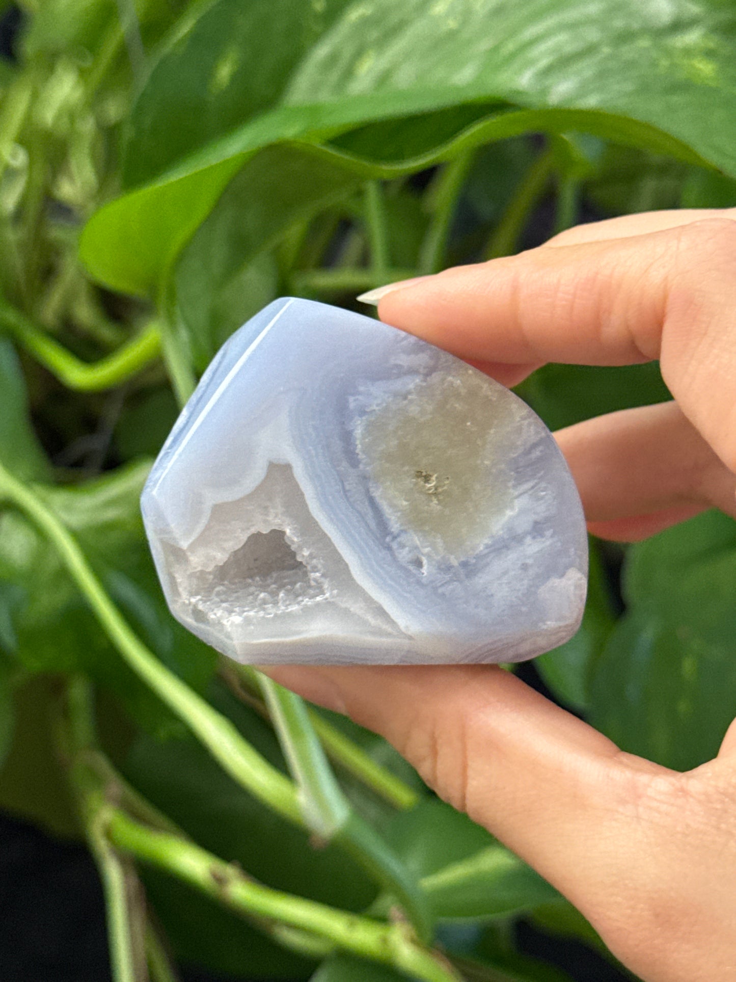 Blue Lace Agate Druzy Cave Freeform