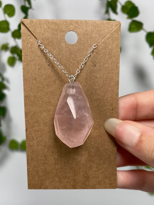 Rose Quartz Faceted Necklace