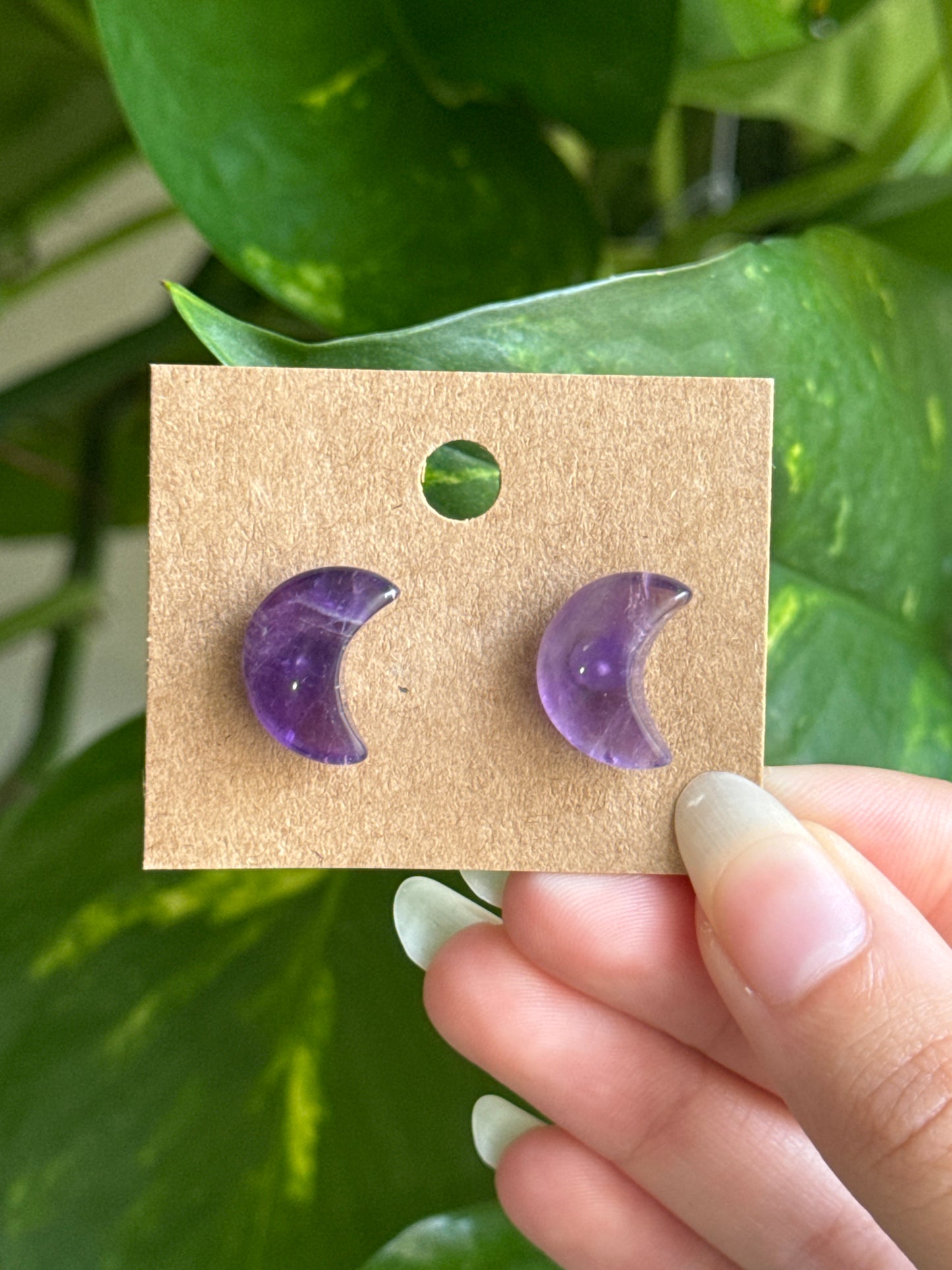 Amethyst Moon Earrings