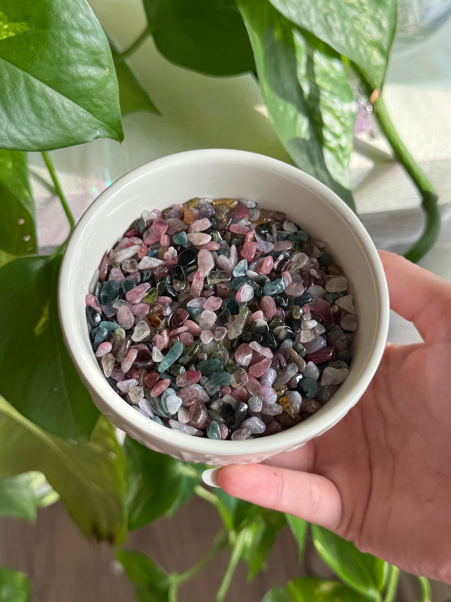 Pink & Green Tourmaline Chips