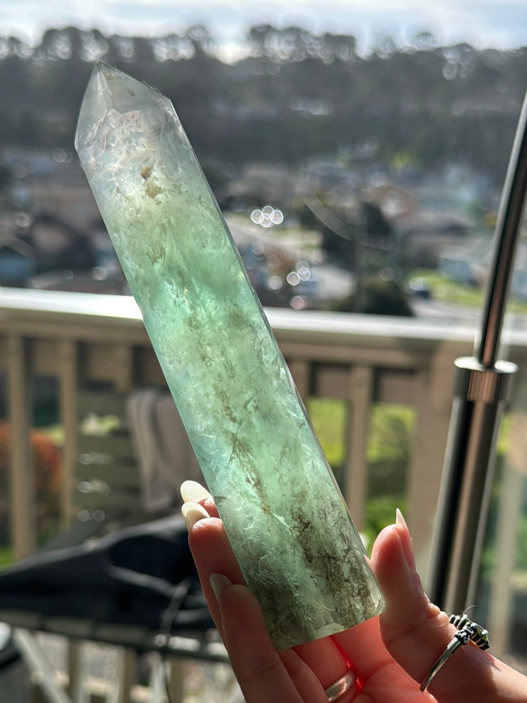 Large Fluorite Tower With Dendrites