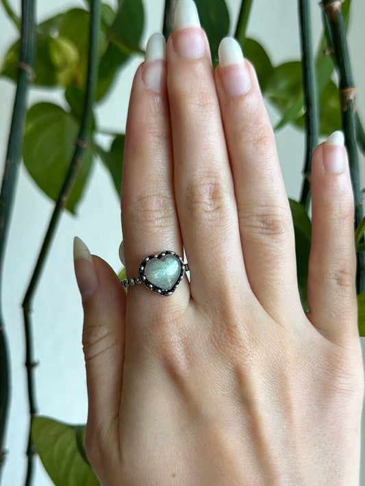 Labradorite Heart Adjustable Ring