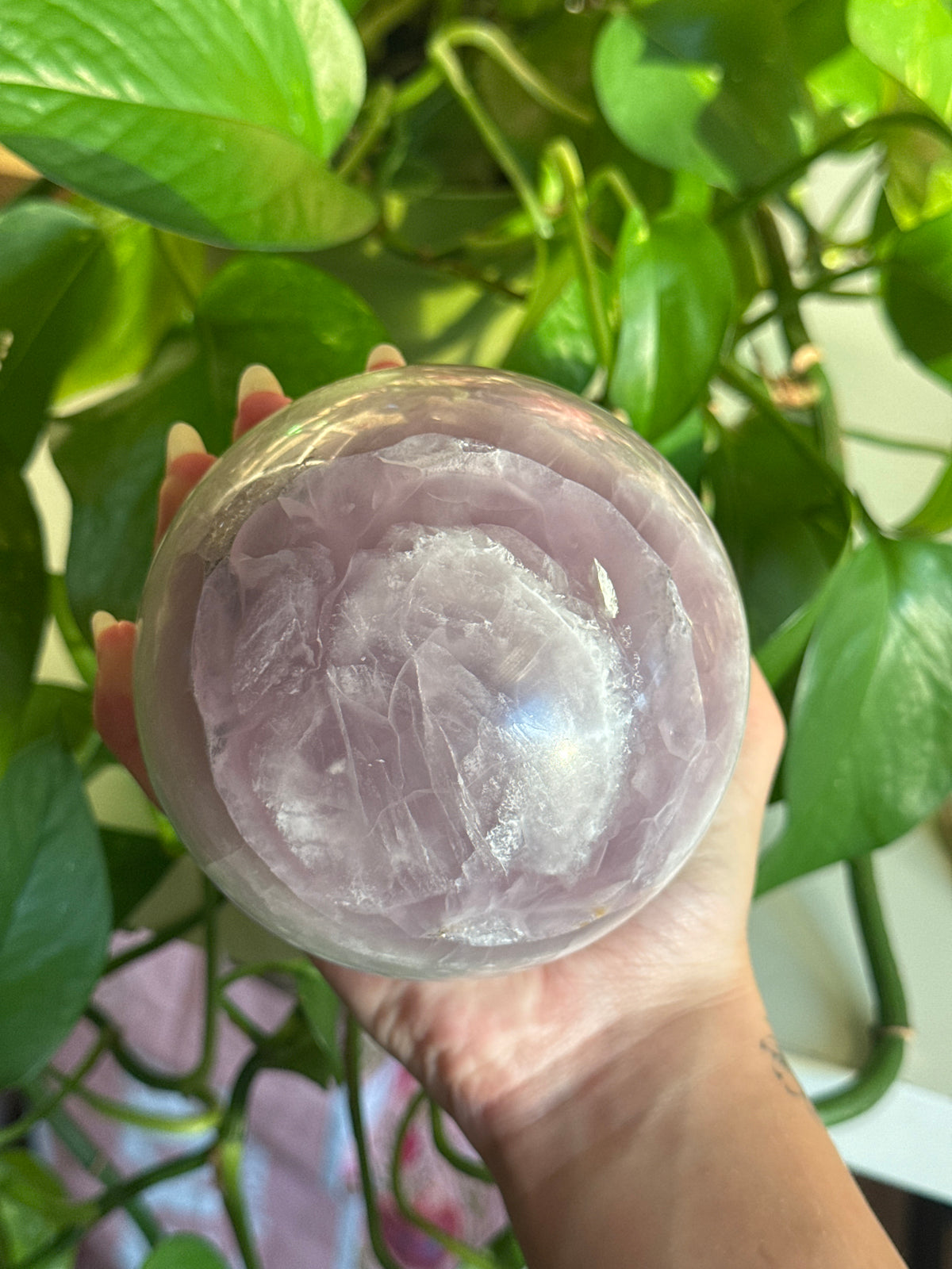 Statement Ytrium Fluorite Sphere with Druzy