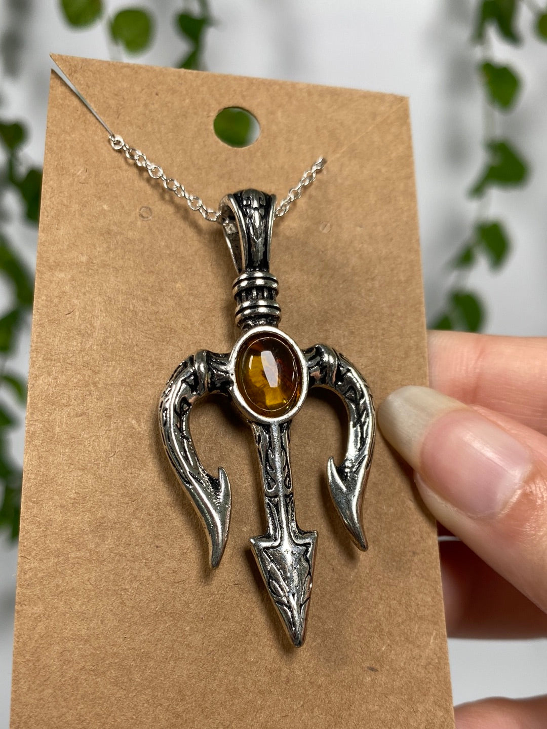 Amber Trident Necklace