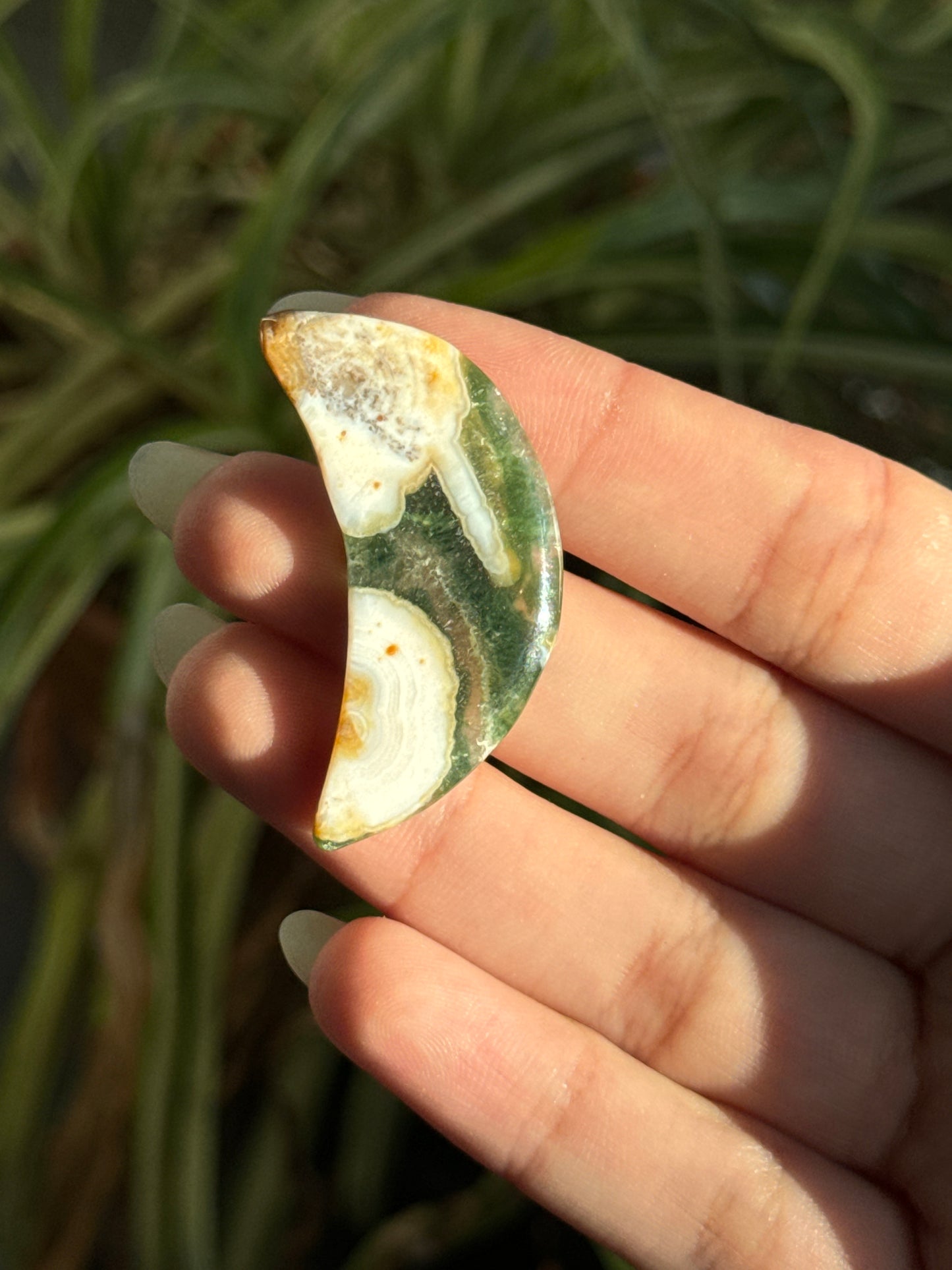 Sea Jasper Crescent Moon