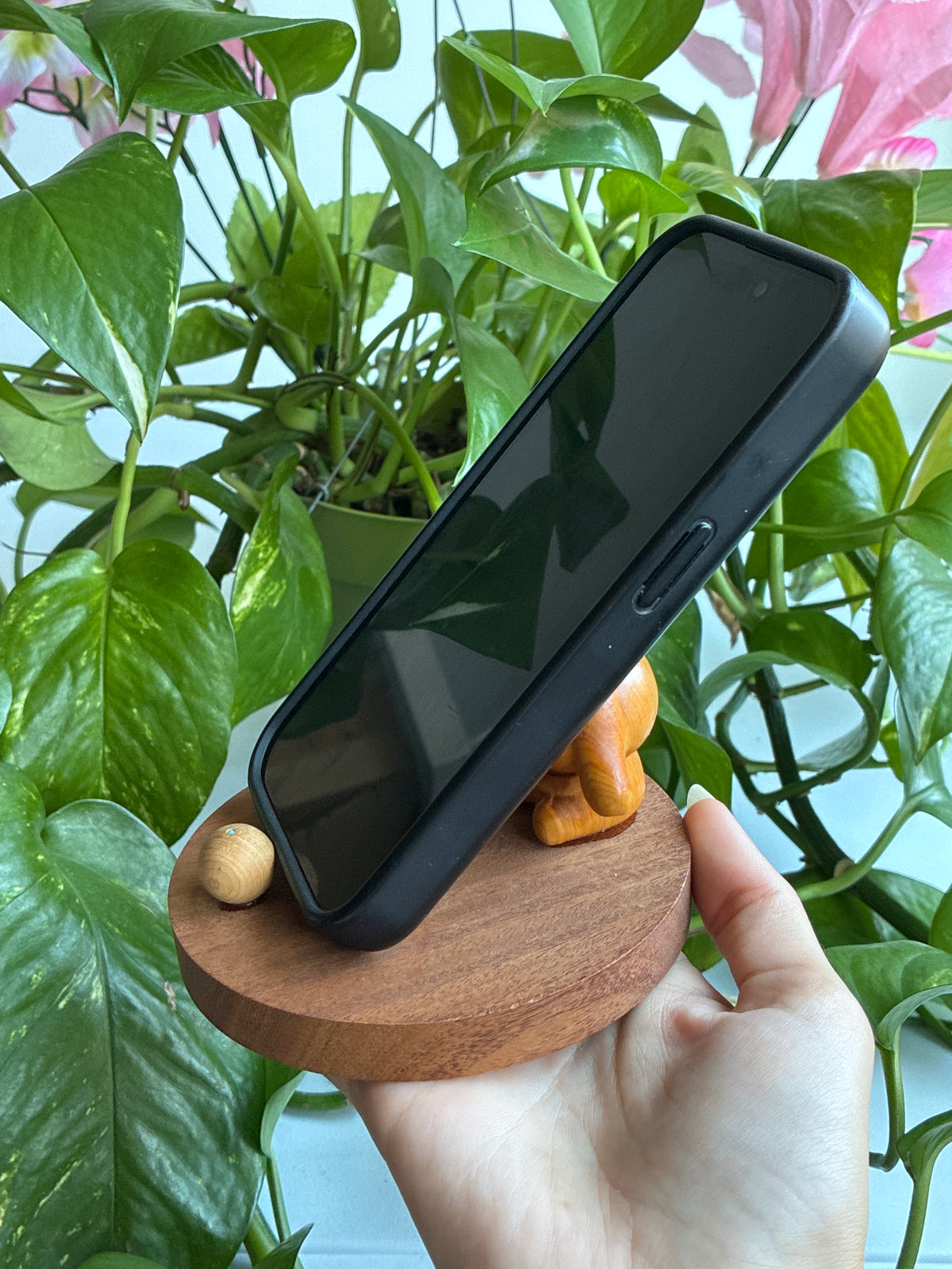 Cinnamon Roll Wood Phone Stand