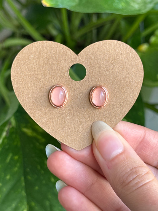 Rose Quartz Rose Gold Earrings