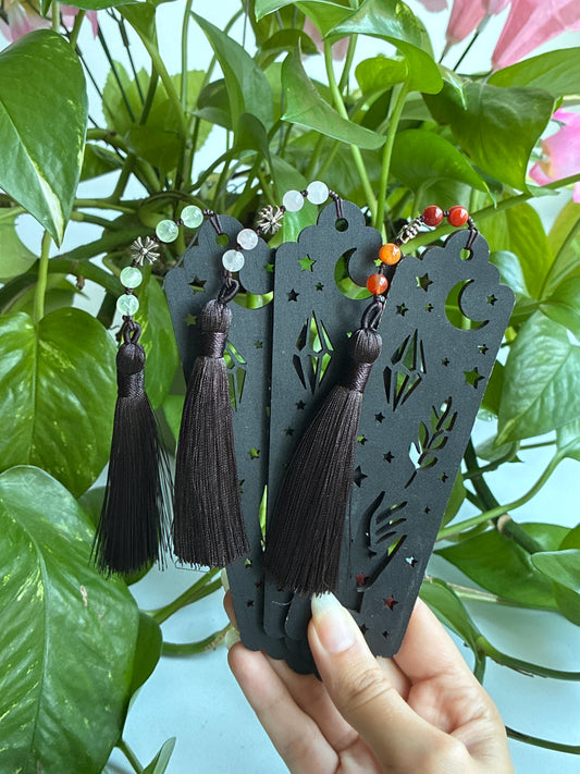 Black Healing Hand Wood Bookmark | You Pick Material