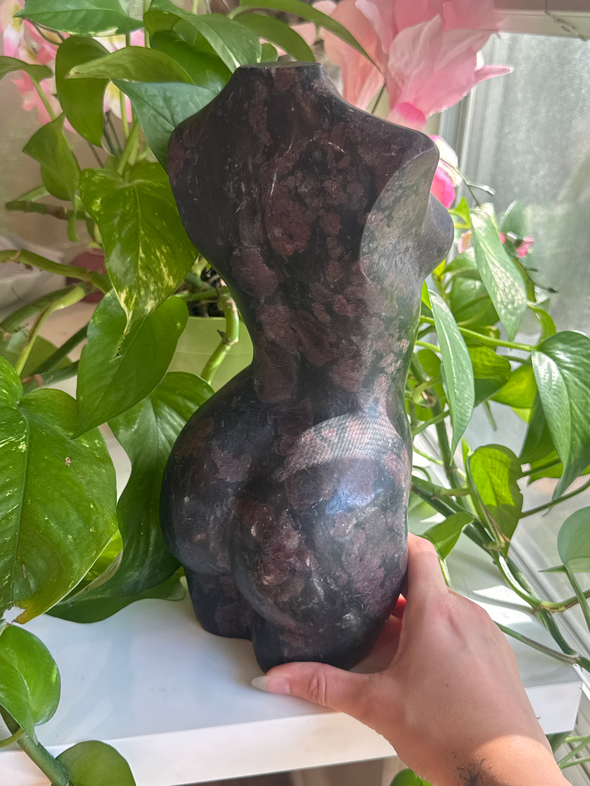 XL Statement Garnet in Black Tourmaline Goddess Body