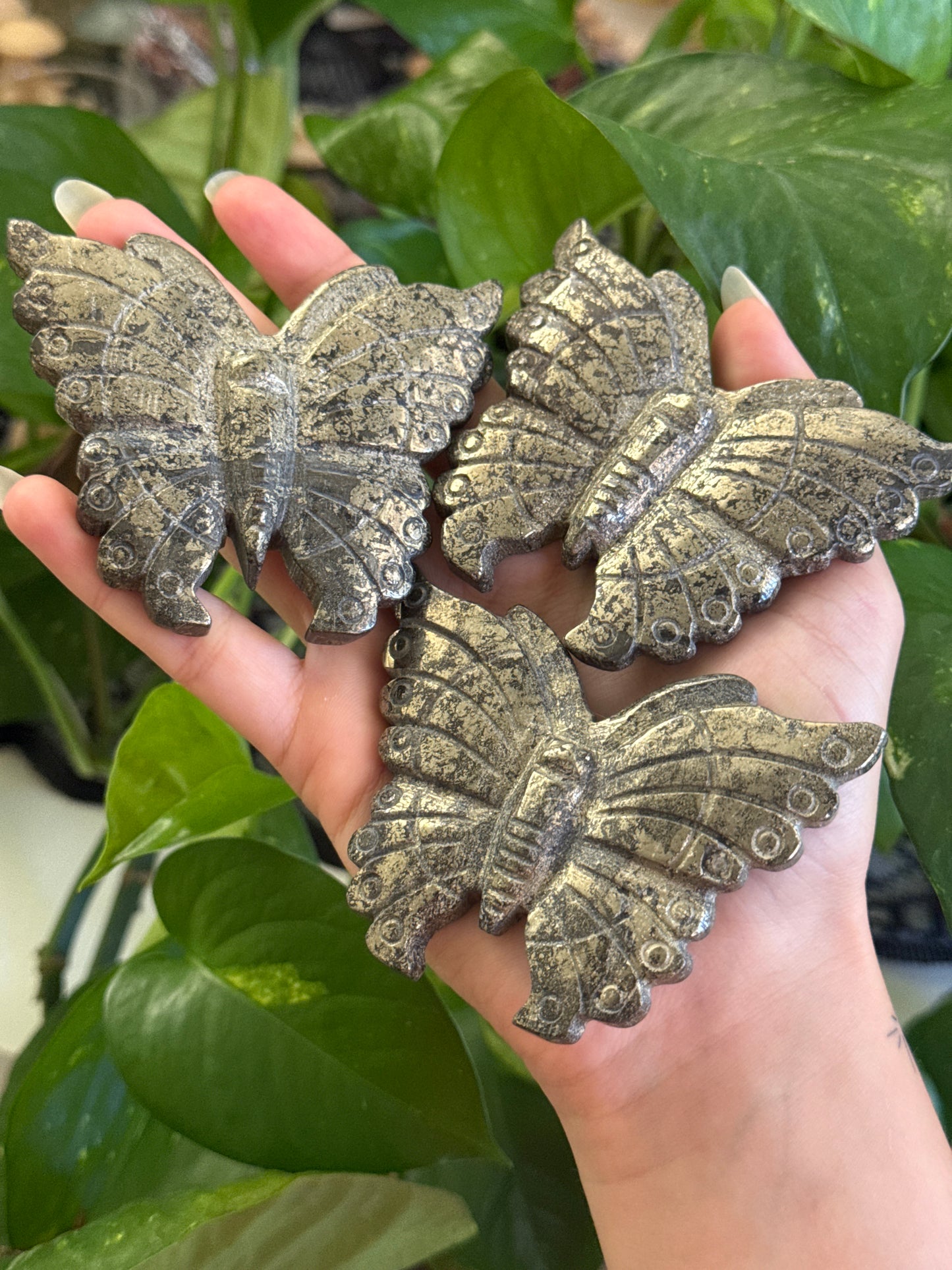 Beautiful Pyrite Butterfly Hand Carved