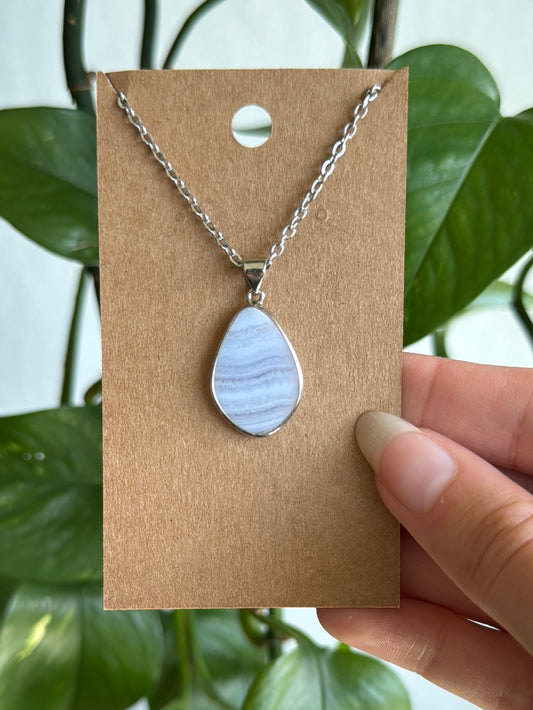 Blue Lace Agate Necklace C