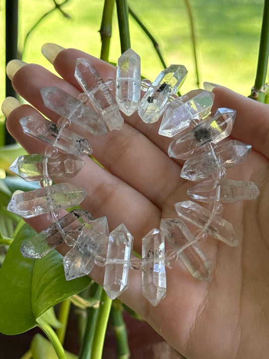 Herkimer Diamond Bracelet with Enhydro Bubbles