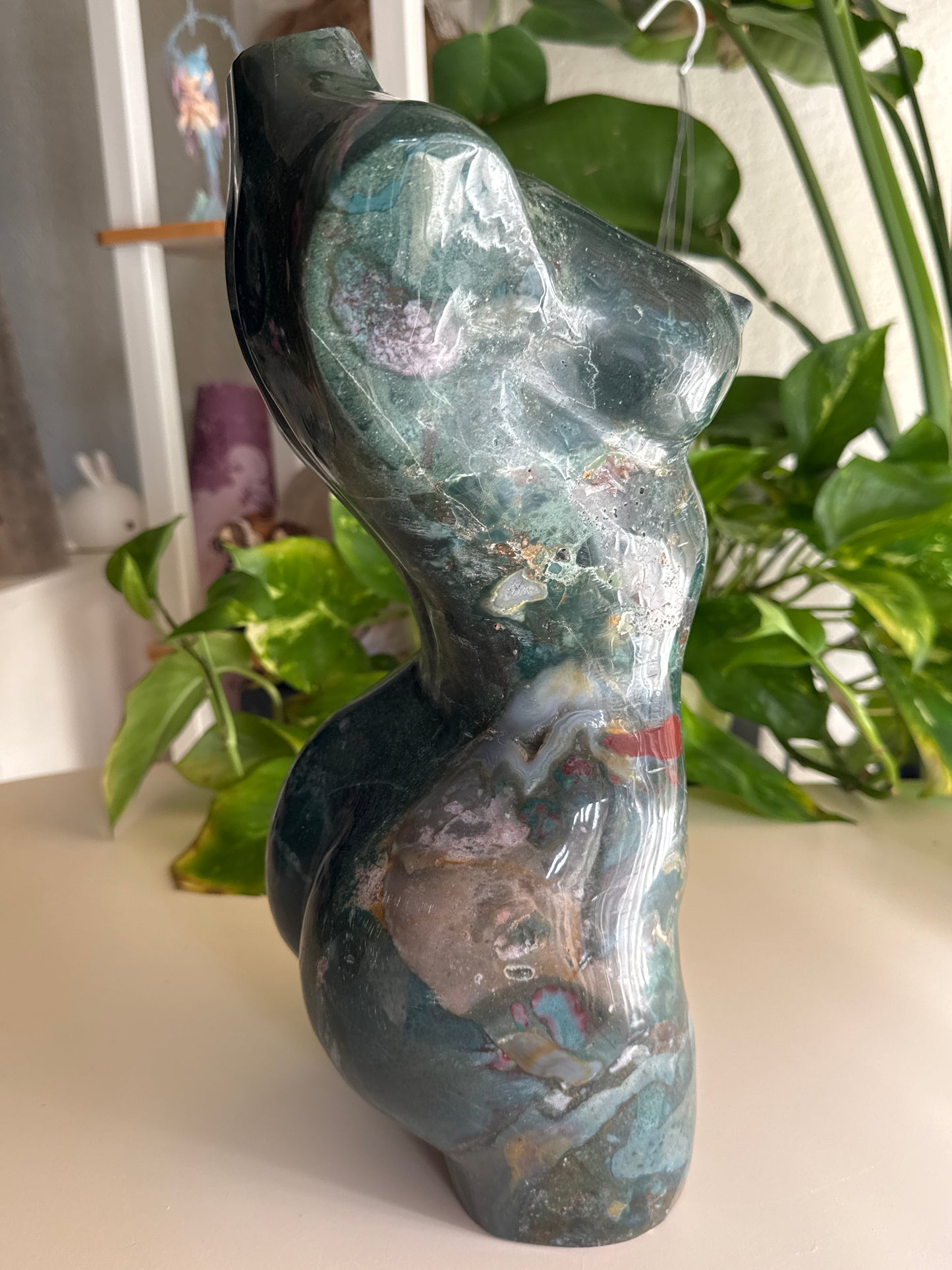 HUGE Sea Jasper & Moss Agate Goddess Body