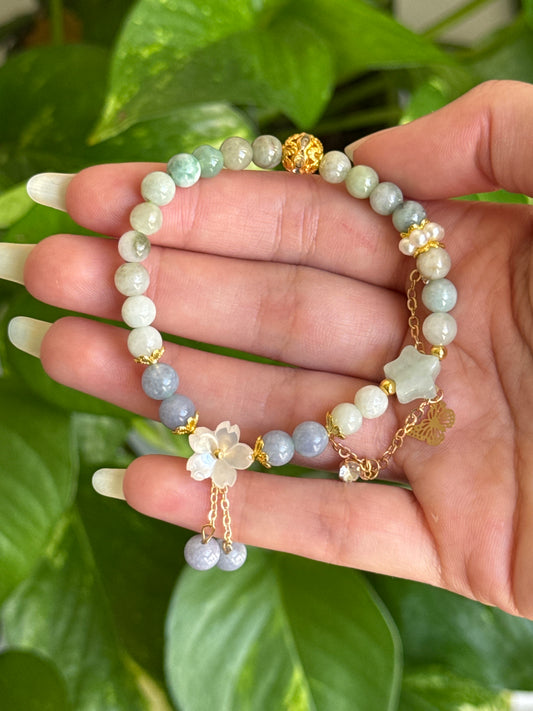 Light Jade & Angelite Bracelet