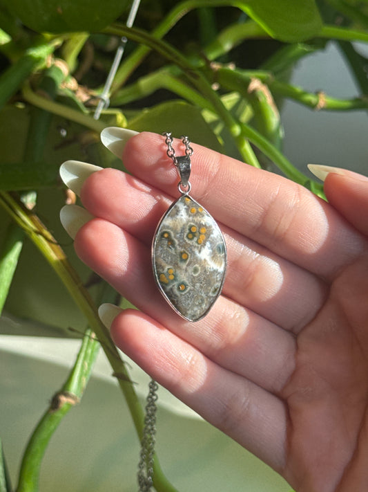 Orbicular Sea Jasper Moody Necklace