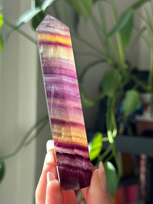 Moody Candy Fluorite Tower
