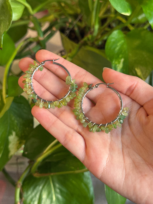 Peridot Hoop Earrings