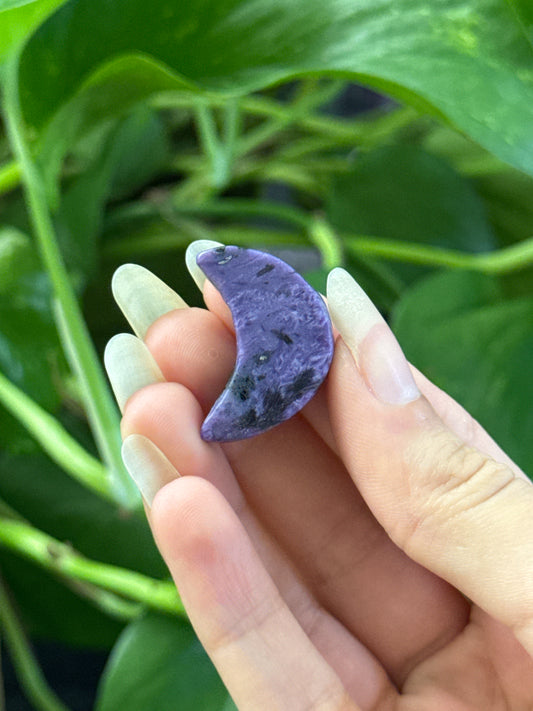 Charoite Crescent Mini Moon