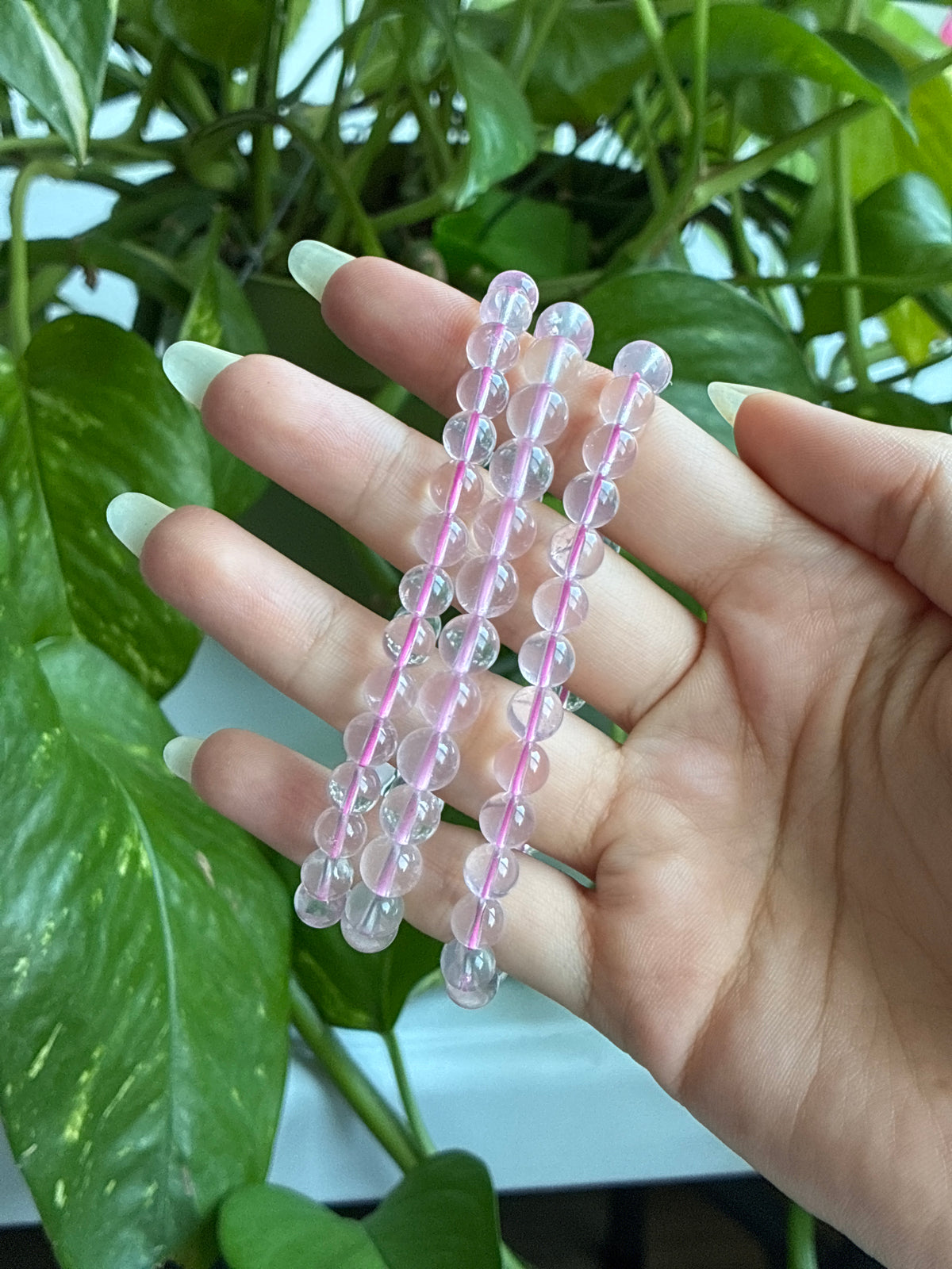 Star Flashy Ice Rose Quartz Bracelet