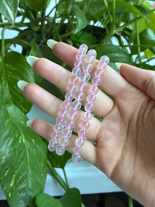 Star Flashy Ice Rose Quartz Bracelet