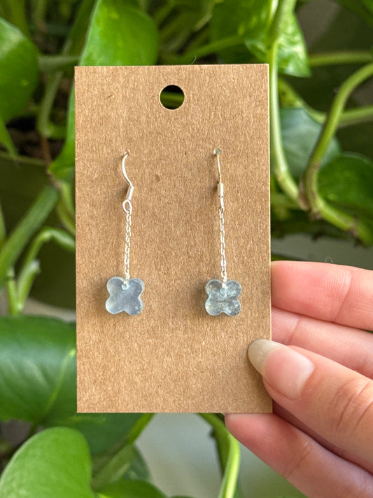 Aquamarine Flower Earrings