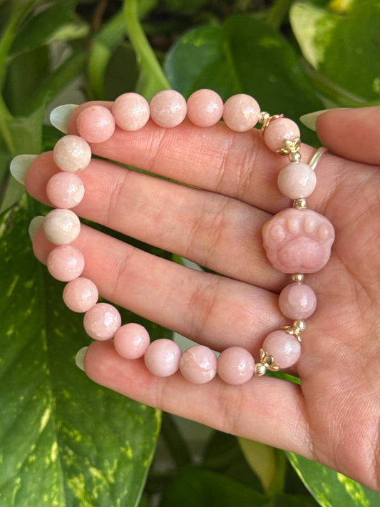 Pink Opal Paw Bracelet