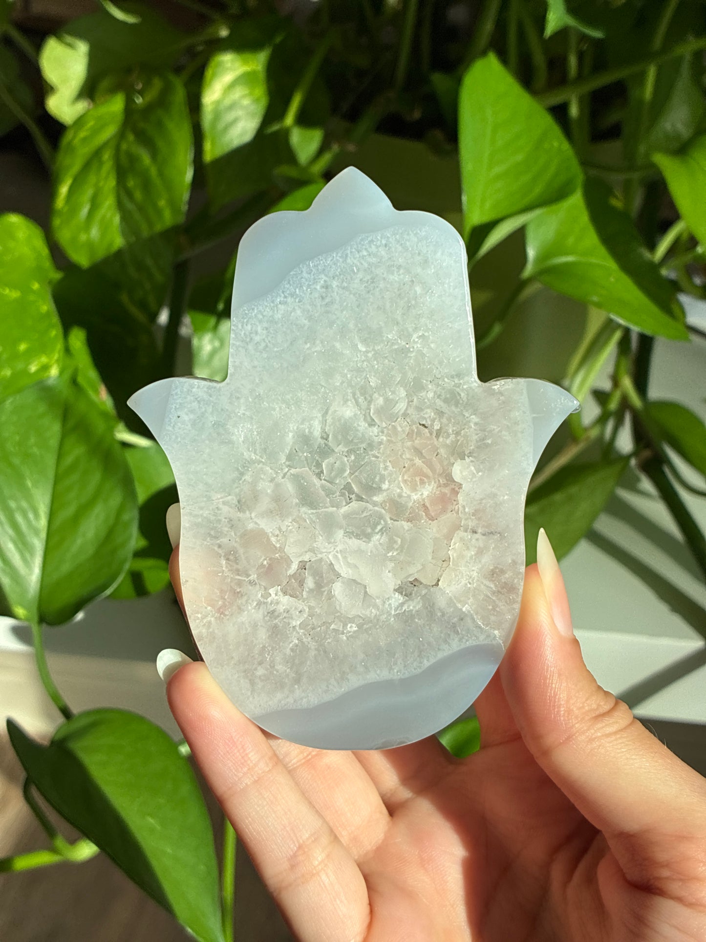 Druzy Agate Hamsa Hand