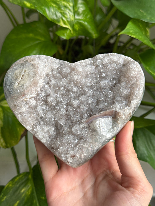 Galaxy Amethyst Geode Heart B