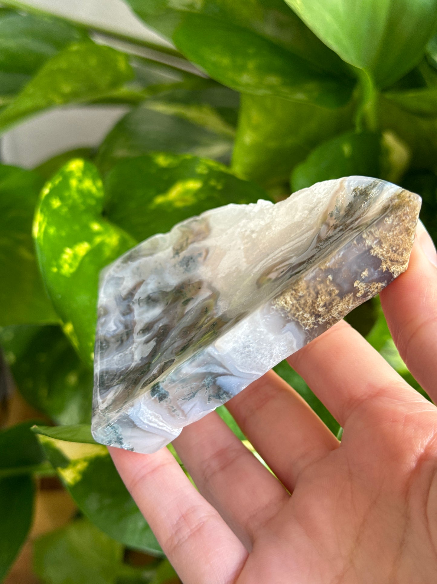 Moss Agate Triangle Jewelry Dish