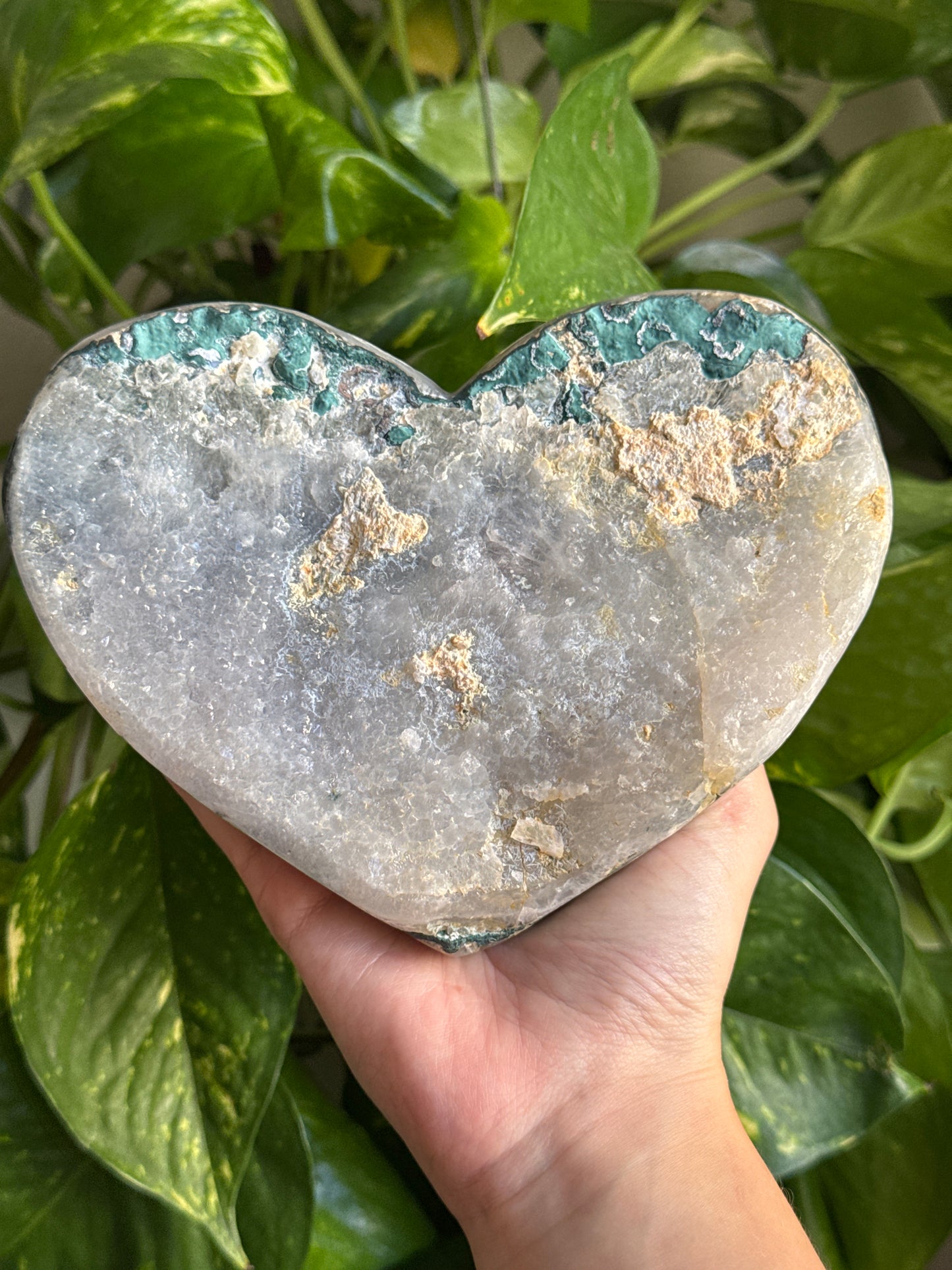 Large Galaxy Amethyst Geode Heart