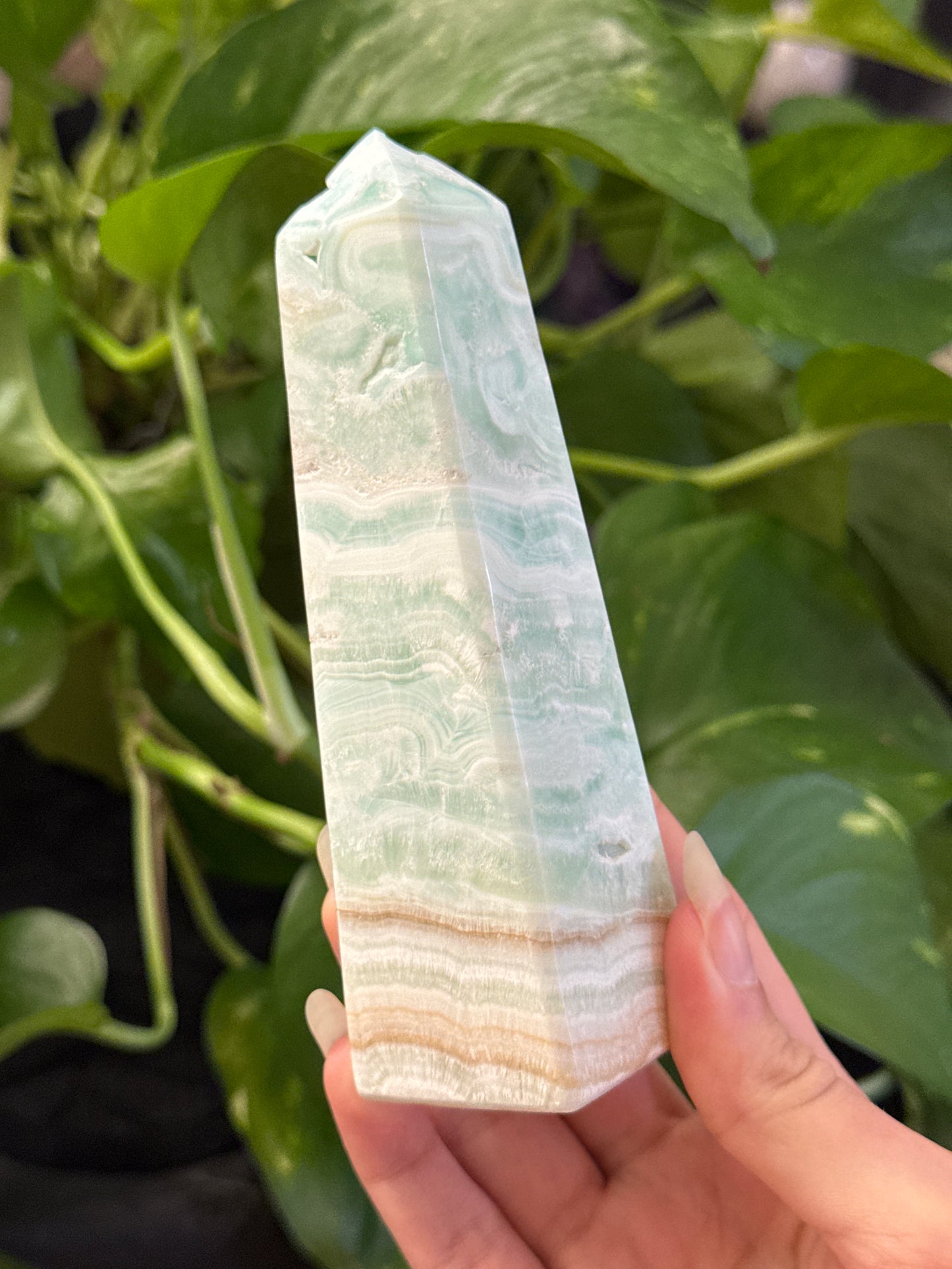 Pistachio Calcite Obelisk