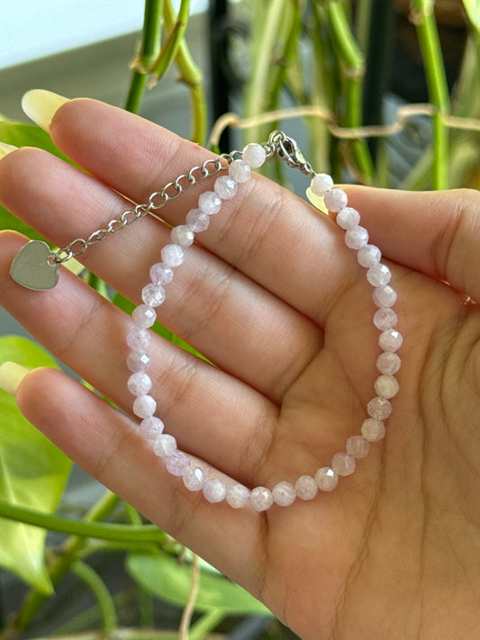 Faceted Kunzite Adjustable Bracelet