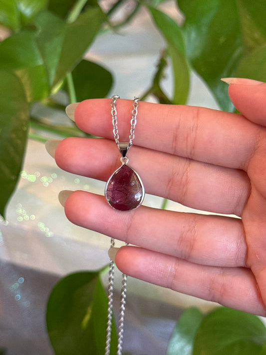Teardrop Garnet Necklace