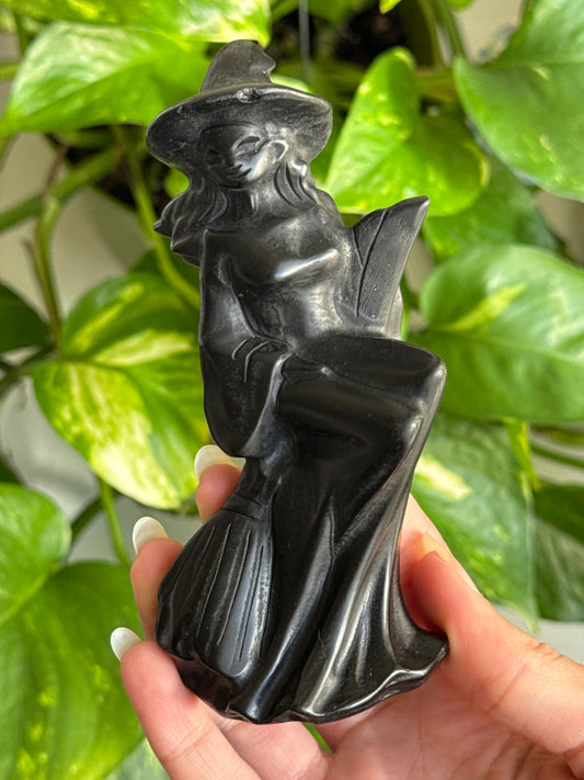 Obsidian Witch Statue