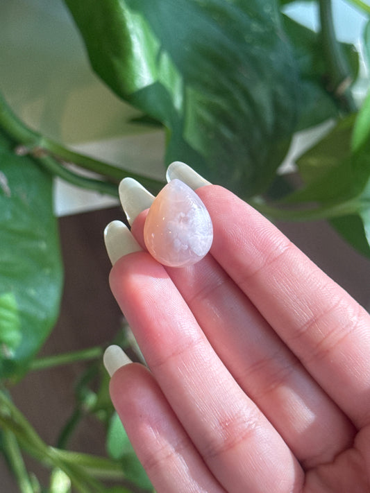 Flower Agate Teardrop