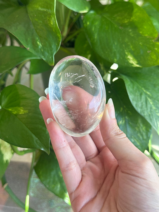 Clear Quartz Palm Stone B