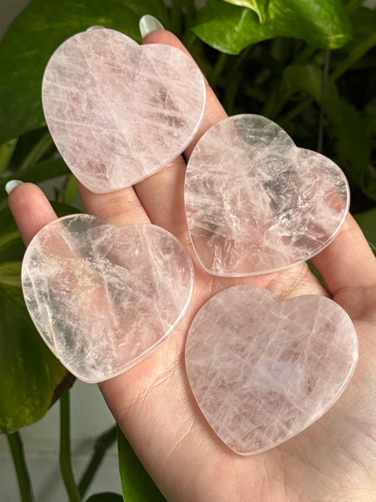 Rose Quartz Flat Heart