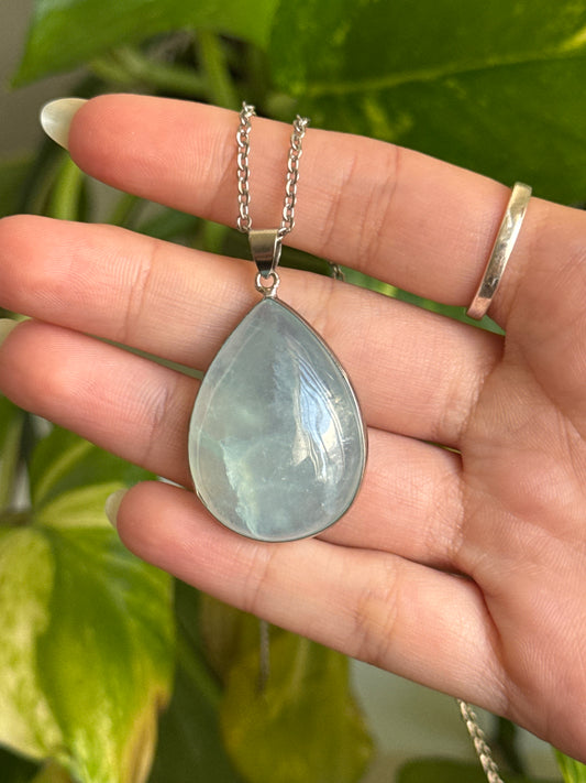 Aquamarine Teardrop Necklace