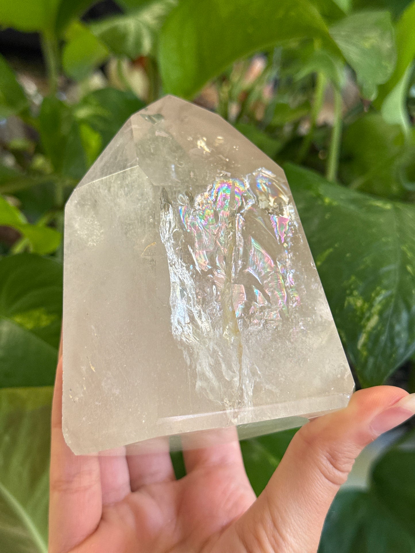 Rainbow Clear Quartz Chubby Brazilian Tower