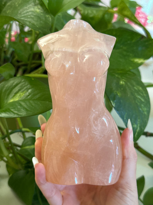 Large Rose Quartz Goddess Body