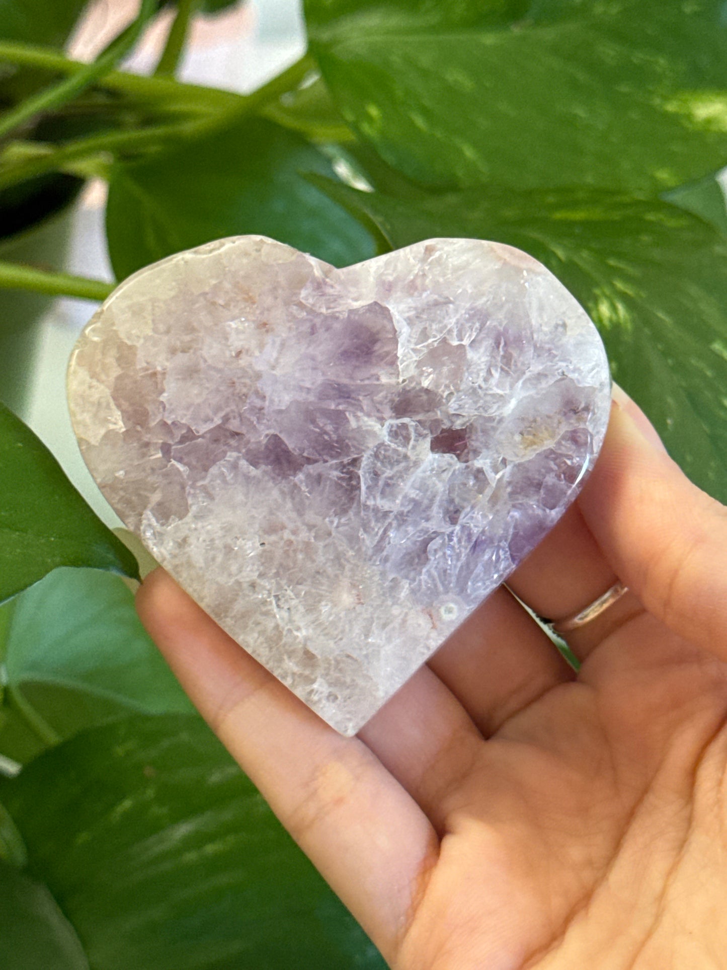 Pink Amethyst & Flower Agate & Amethyst Heart