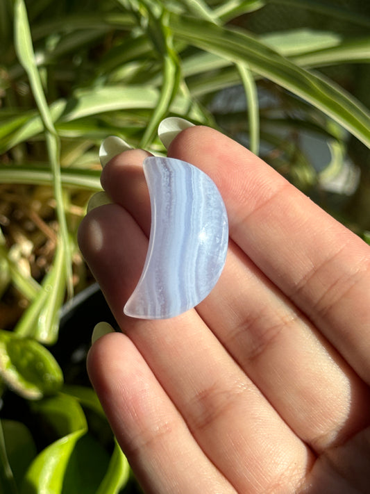 Blue Lace Agate Chubby Moon