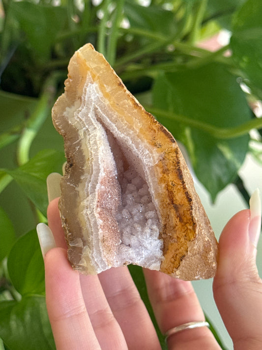 Sparkly Pink Druzy Cave Chalcedony Specimen