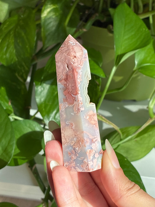 Cotton Candy Agate Druzy Tower B